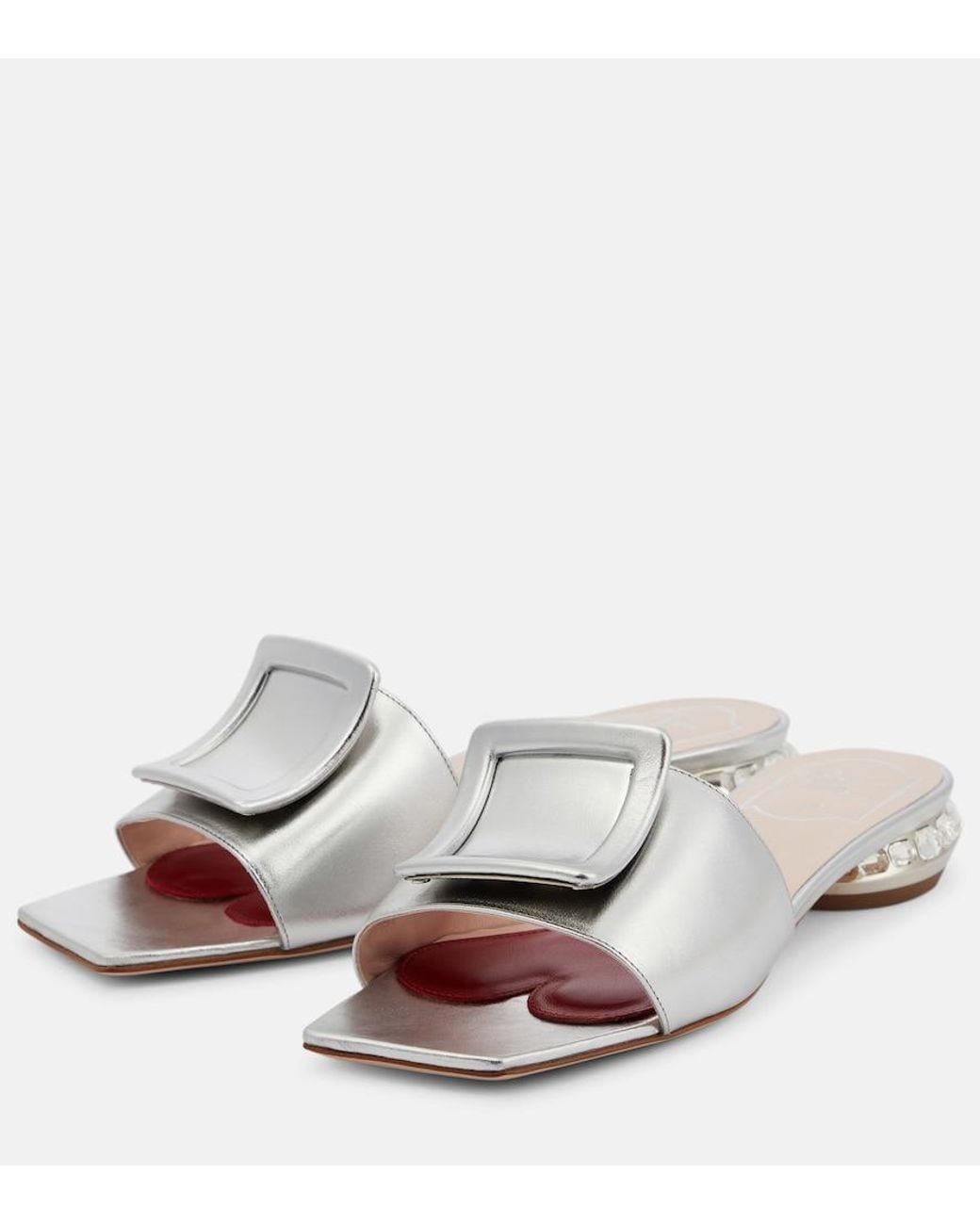 Roger Vivier White Mule 25 Embellished Sandals