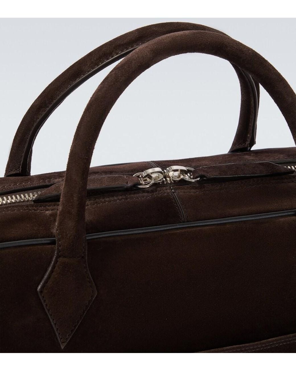 Metier Black Closer Slim Suede Briefcase for men