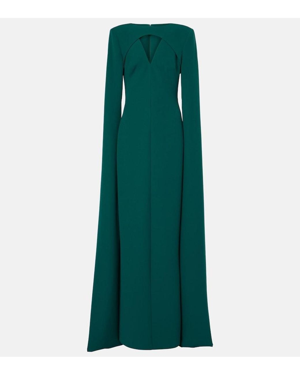Safiyaa Green Sarita Cutout Crepe Gown