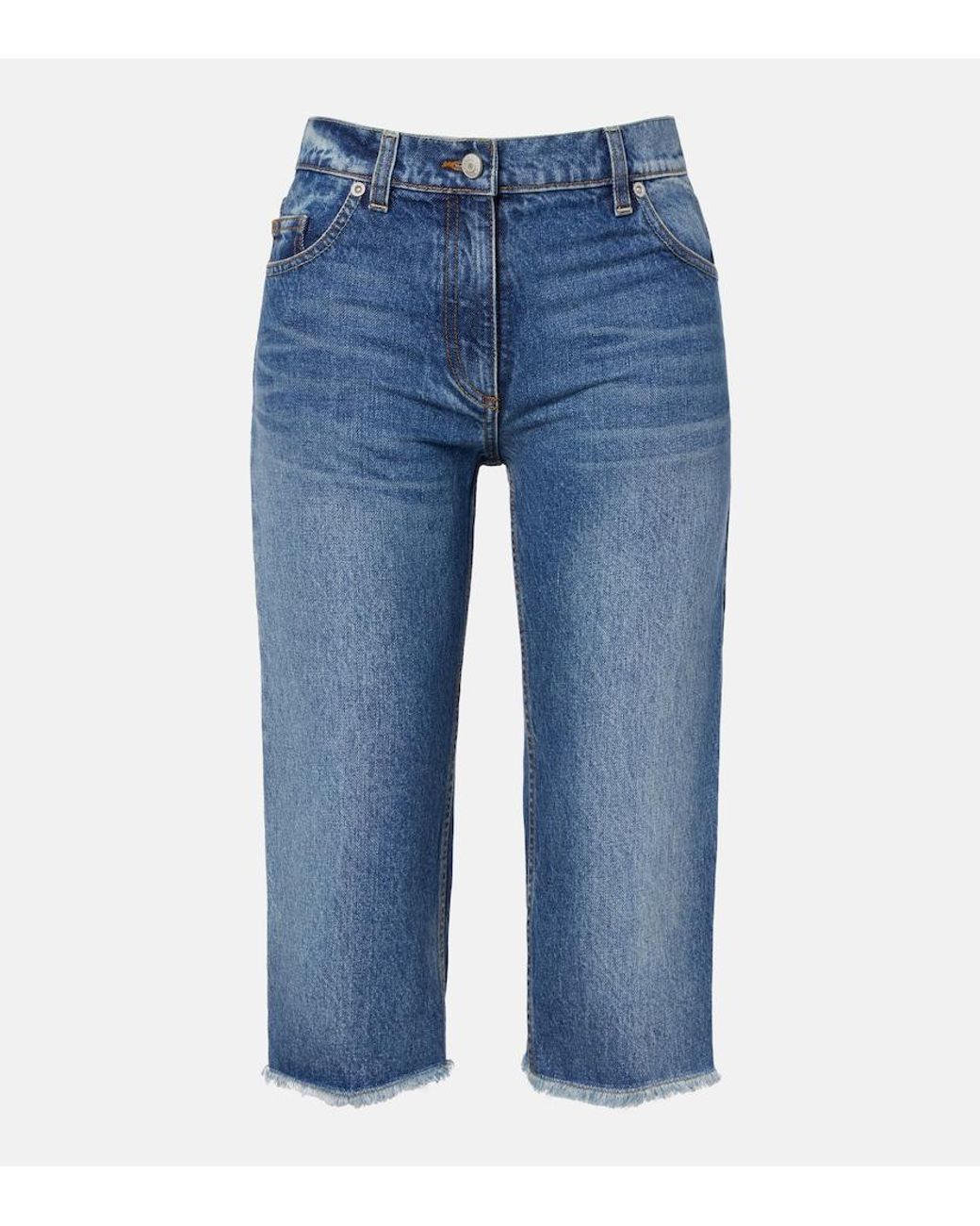 Magda Butrym Blue Faded Capri Jeans