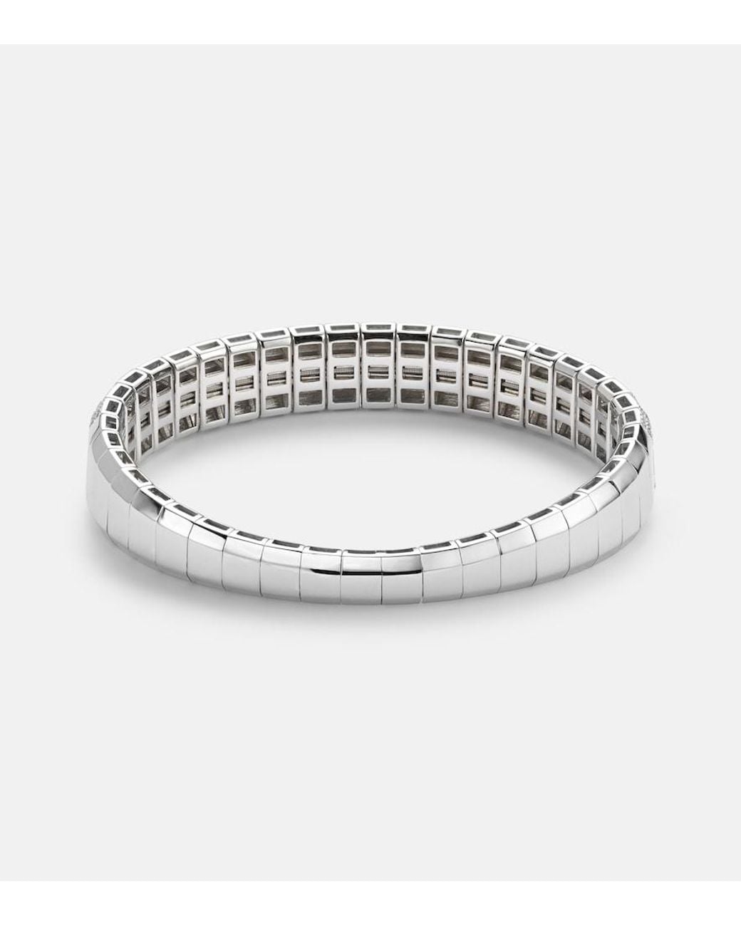 SHAY Metallic Stretch 18Kt Bracelet With Sapphires And Diamonds