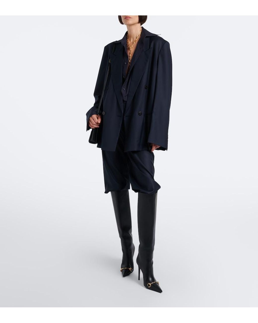 Gucci Black Donna Horsebit Knee-High Boots