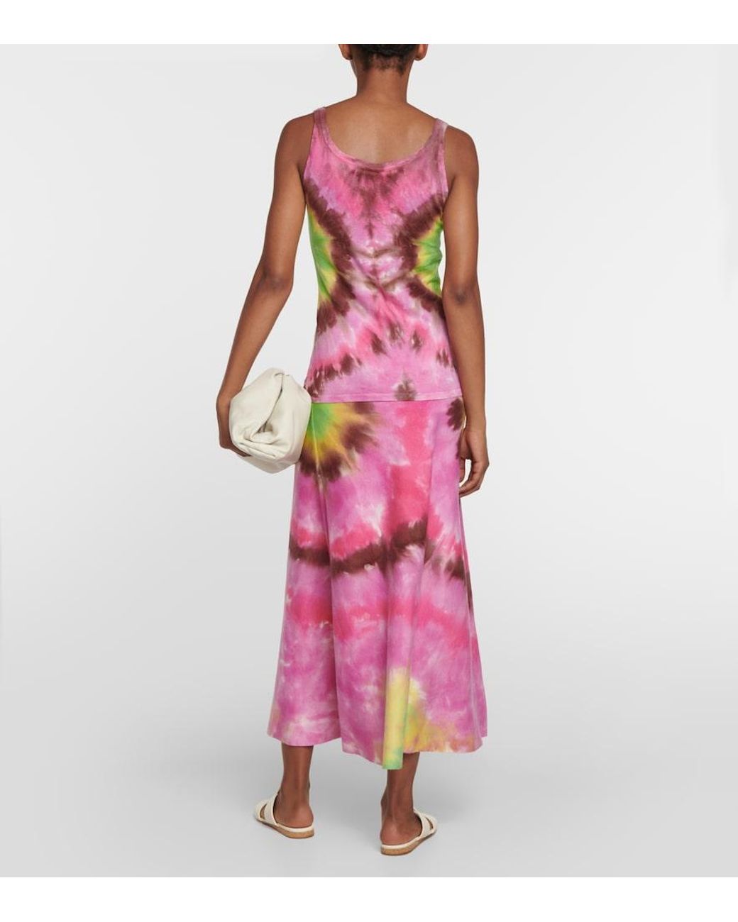 Gabriela Hearst Pink Graham Tie-Dye Cashmere Tank Top