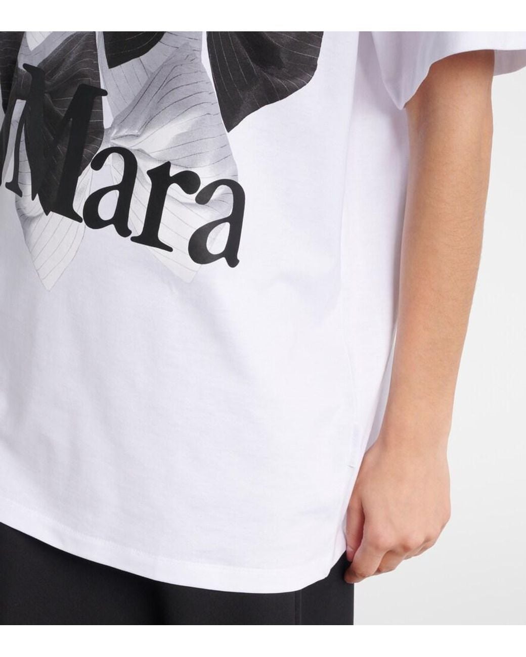 Max Mara White Bow-Print Cotton T-Shirt