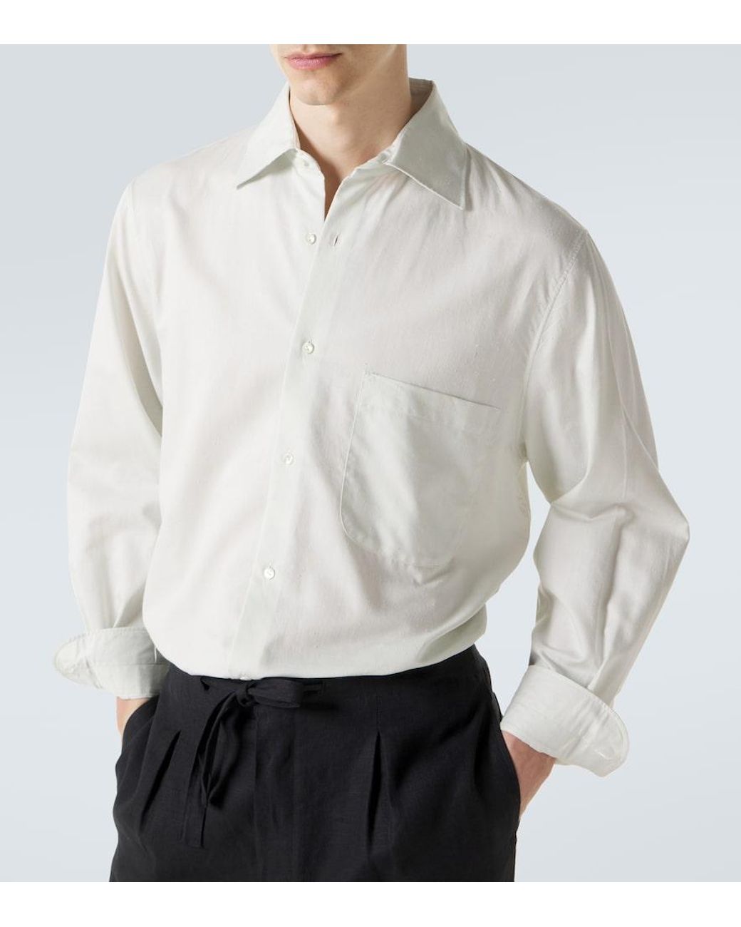 STÒFFA White Cotton And Silk Shirt for men