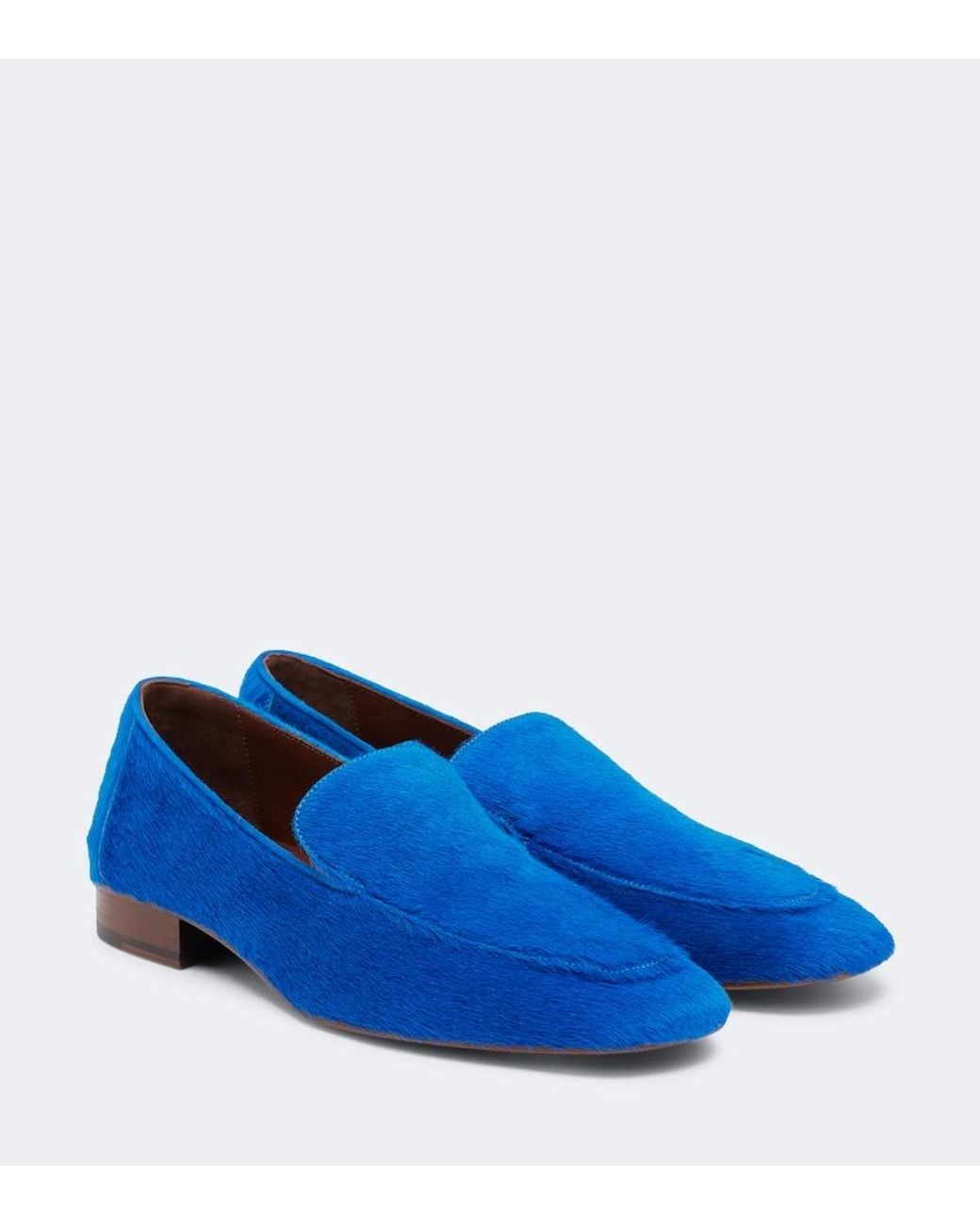 Dries Van Noten Blue Calf Hair Loafers