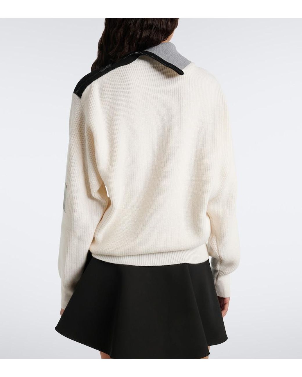 Loewe White Double L Wool-Blend Sweater