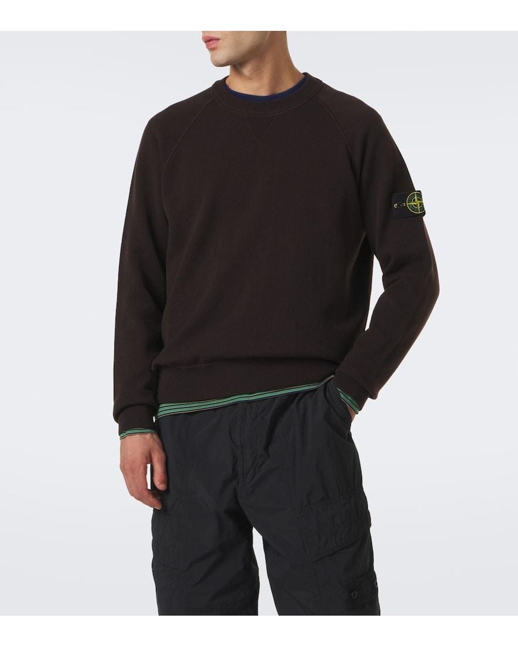 Stone Island Black Compass Badge Wool-Blend Sweater for men