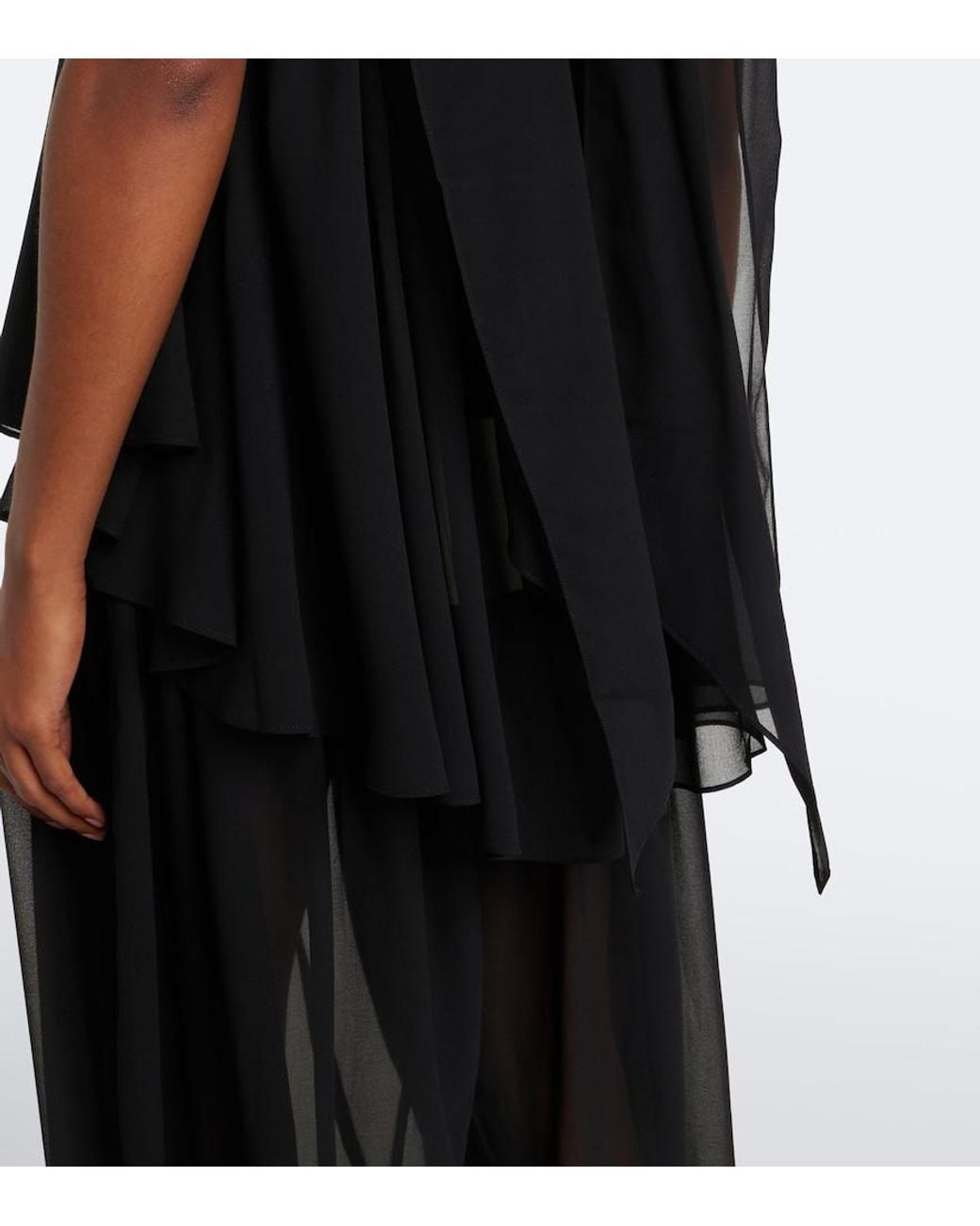 De La Vali Black Agapito Georgette Top
