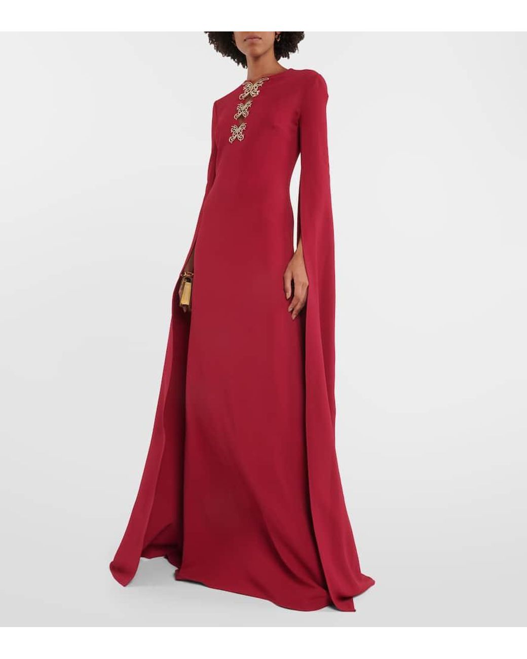 Elie Saab Red Embellished Crepe Gown