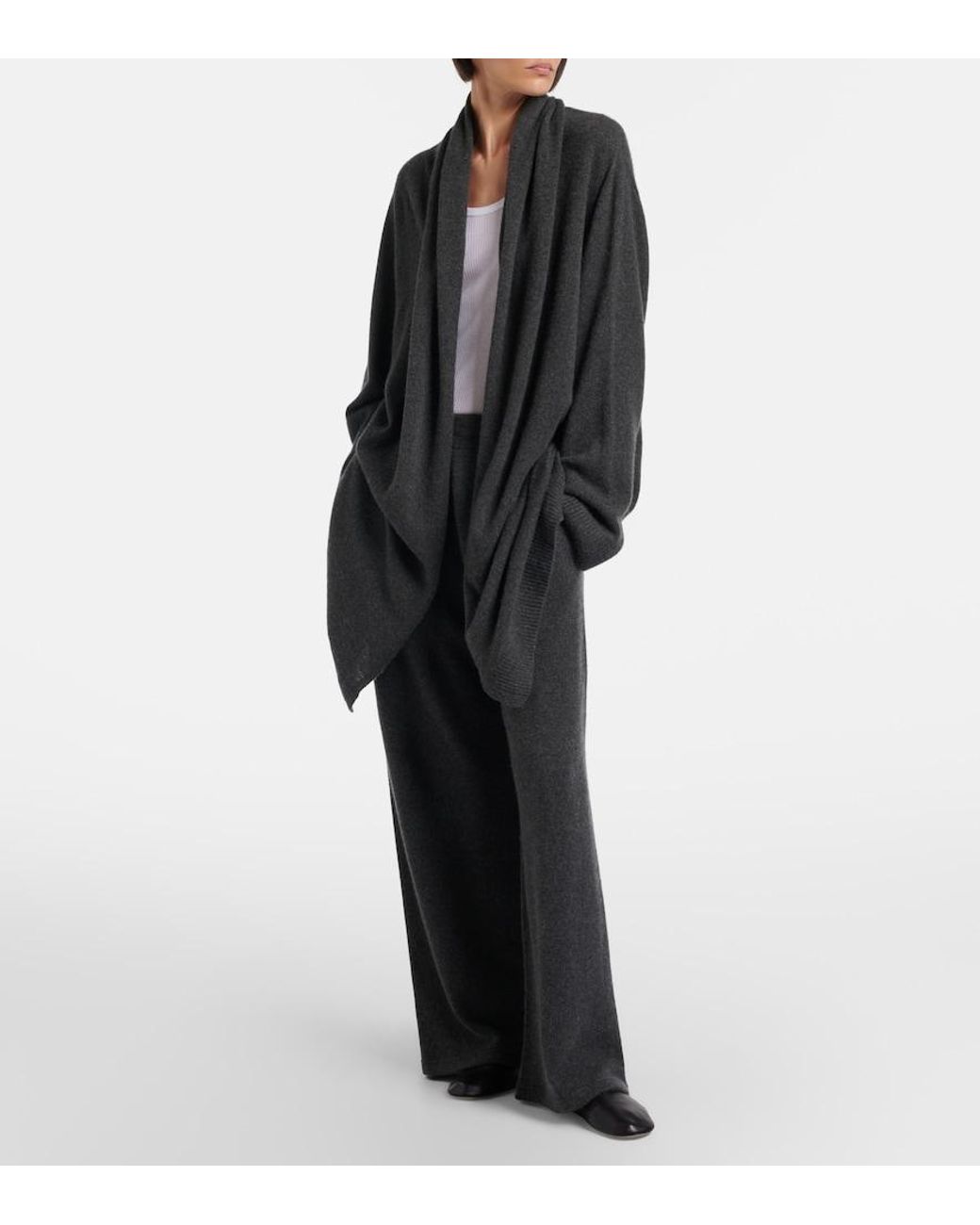 The Row Gray Casa Leather Slippers