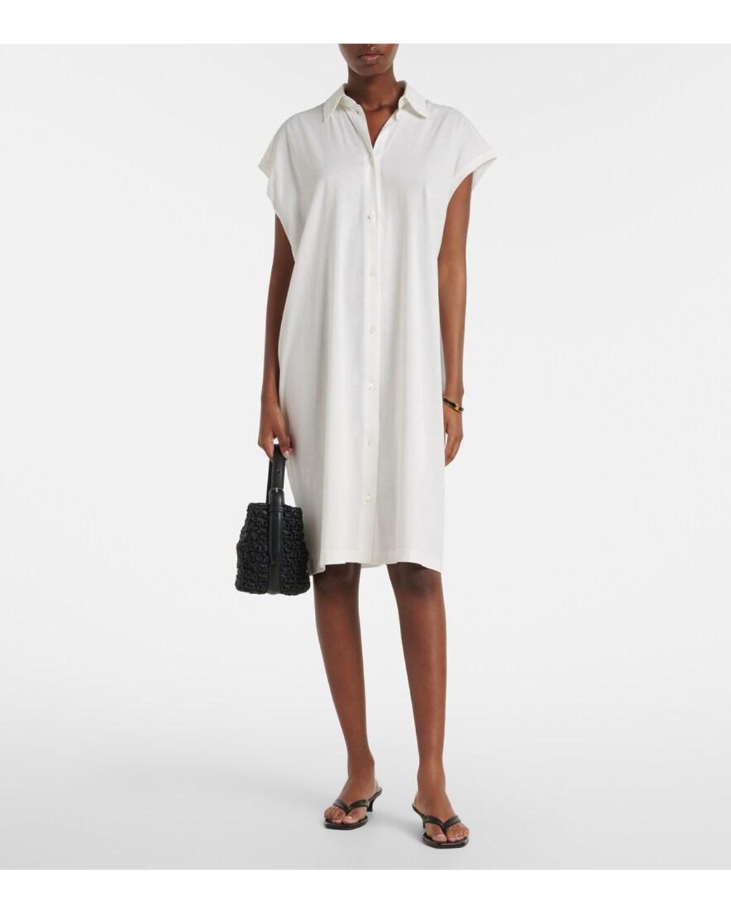 Totême Black Belted Small Raffia Top-Handle Bag