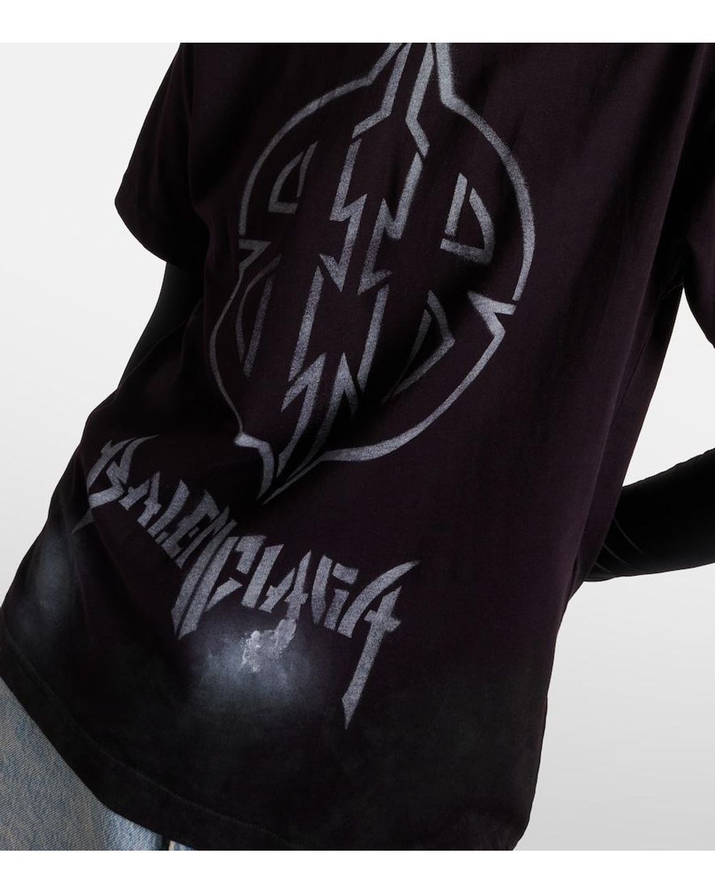 Balenciaga Black Metal Bb Stencil T-Shirt Oversized