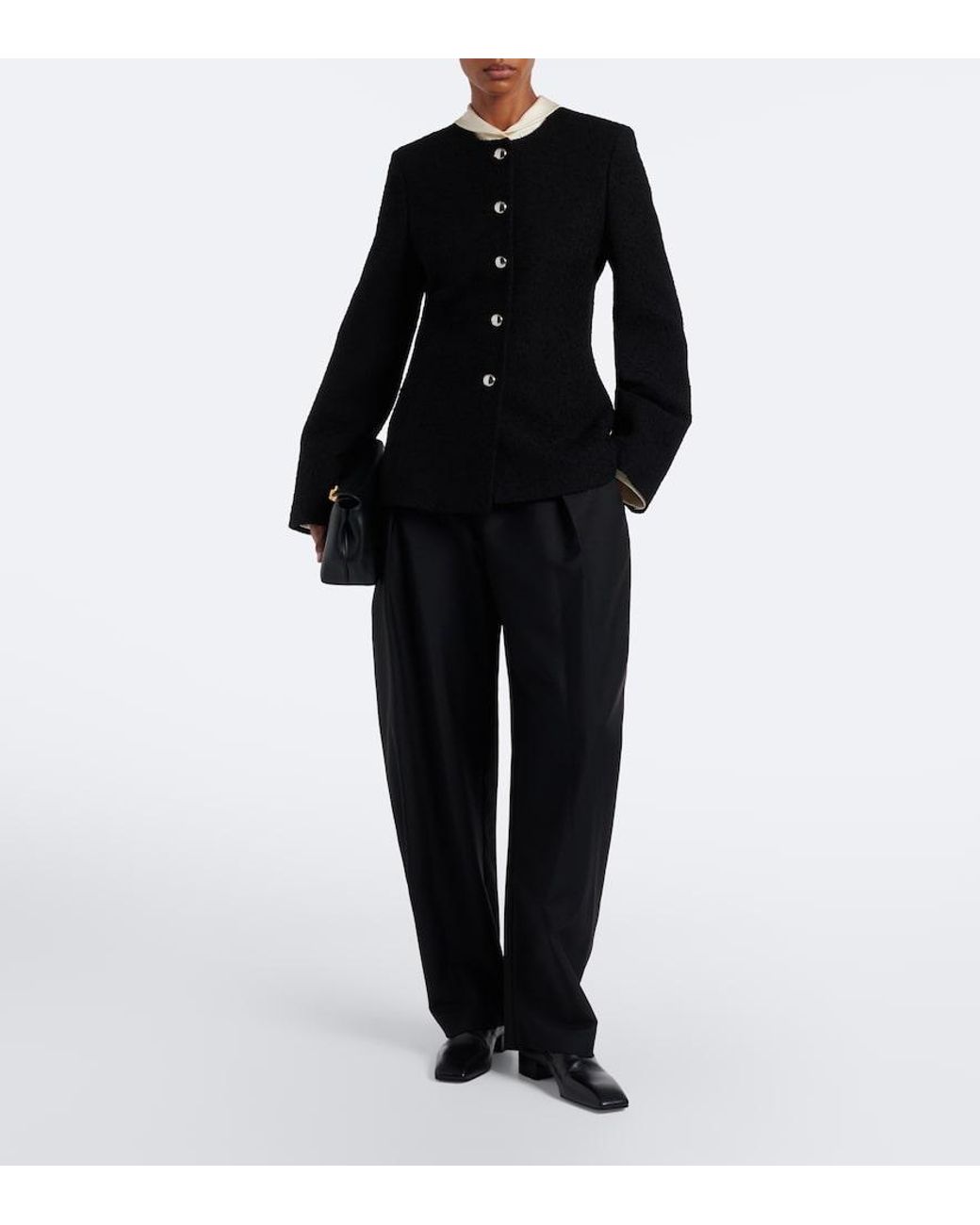 Rohe Black Knitted Wool-Blend Cardigan