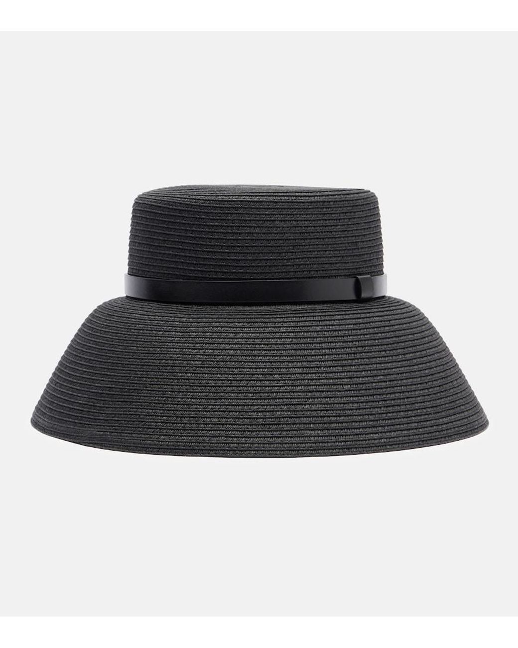 Max Mara Woven Bucket Hat in Black | Lyst
