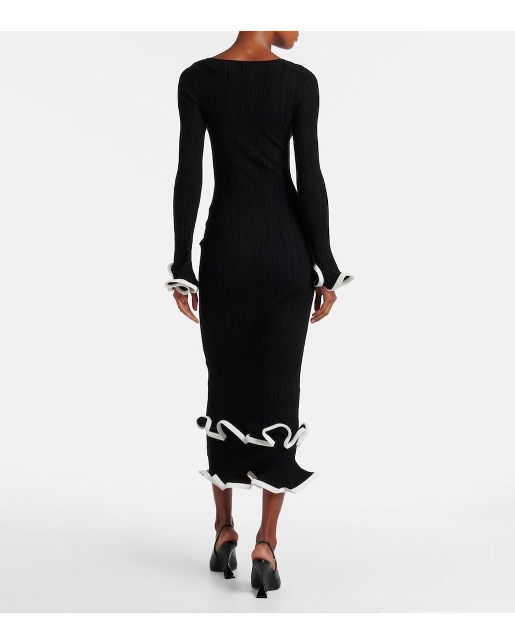 Jonathan Simkhai Black Solani Ribbed-Knit Midi Dress