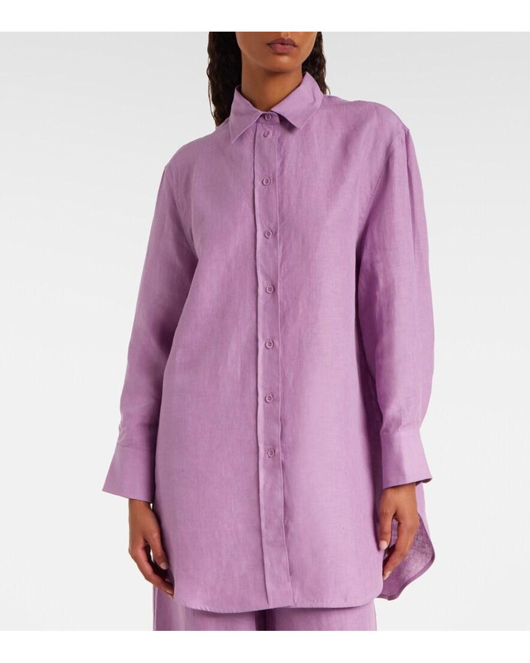Eres Purple Mignonette Linen Shirt