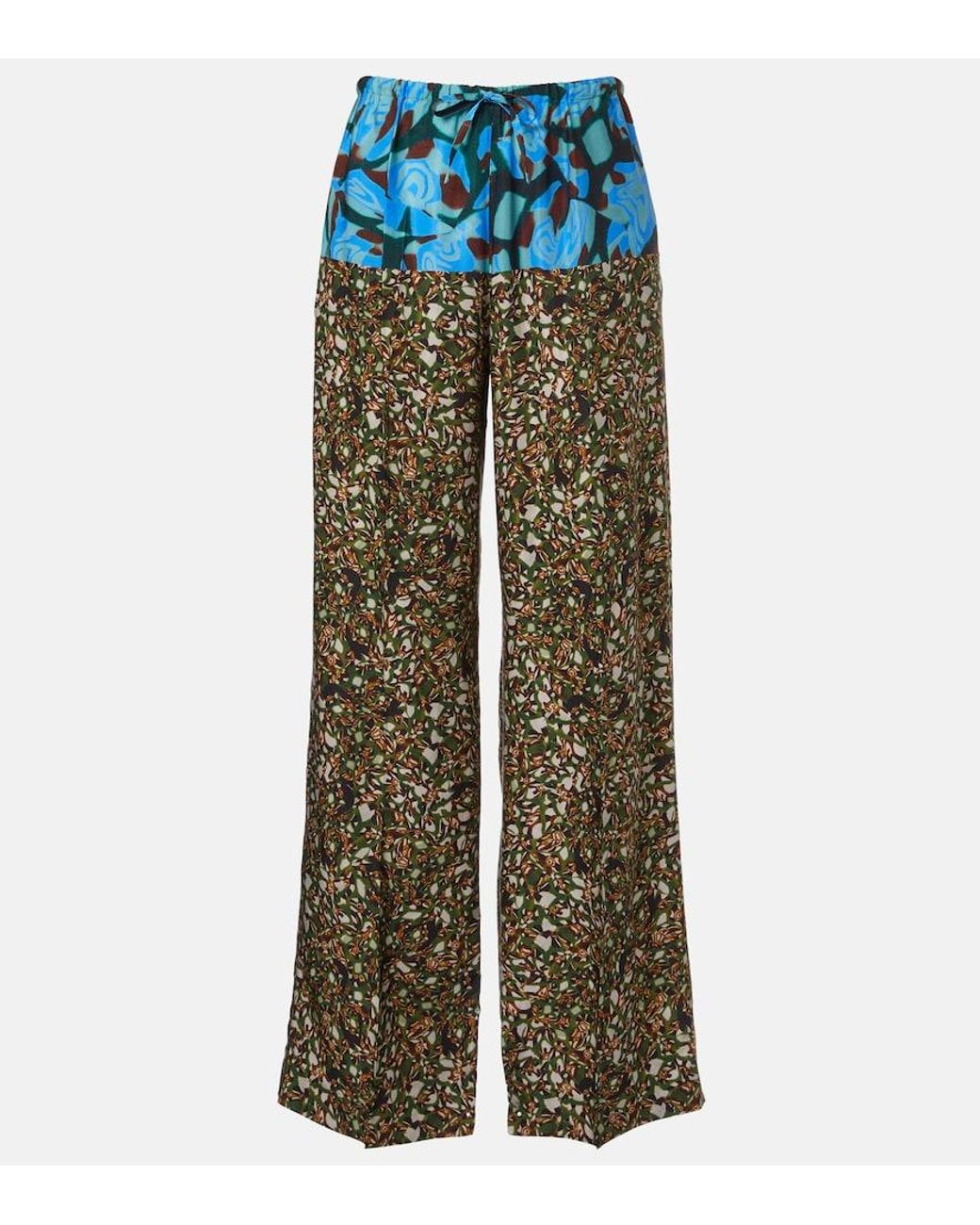 Dries Van Noten Multicolor Printed Wide-Leg Pants