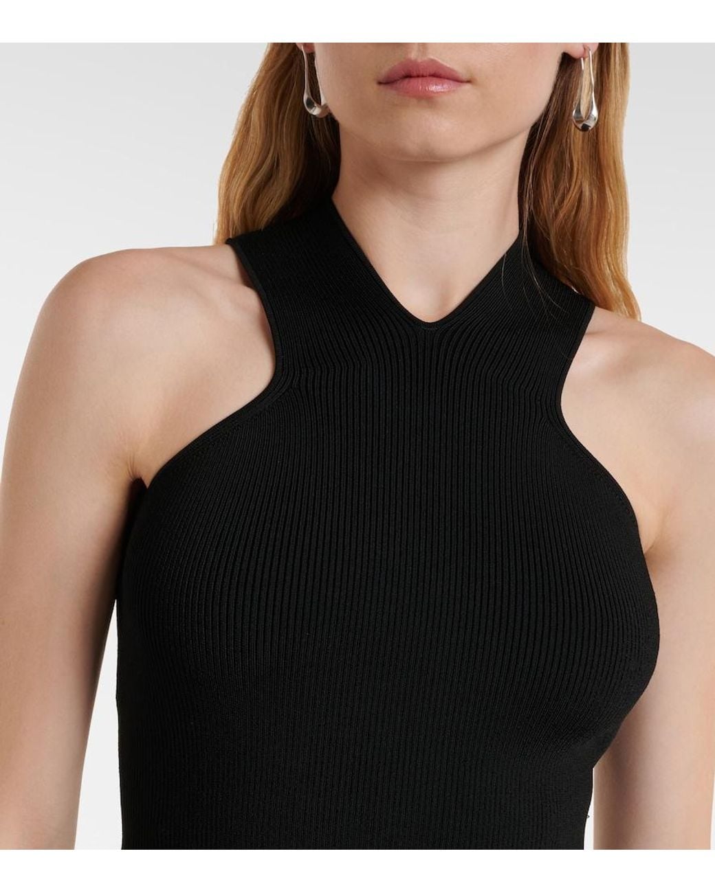 Altuzarra Black Trina Ribbed-Knit Top