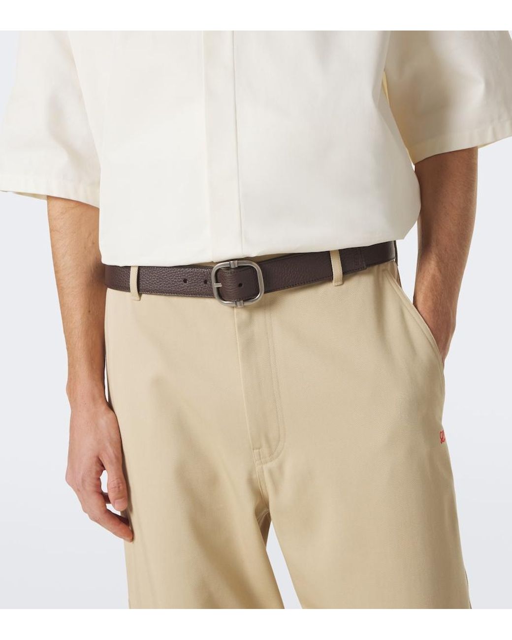 Loewe Brown Loop Reversible Leather Belt for men