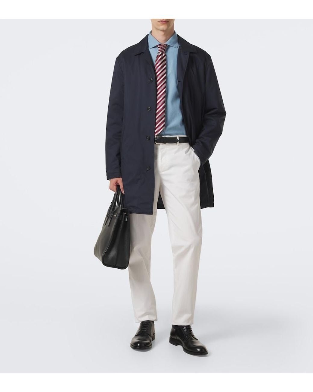 Canali Blue Car Coat for men