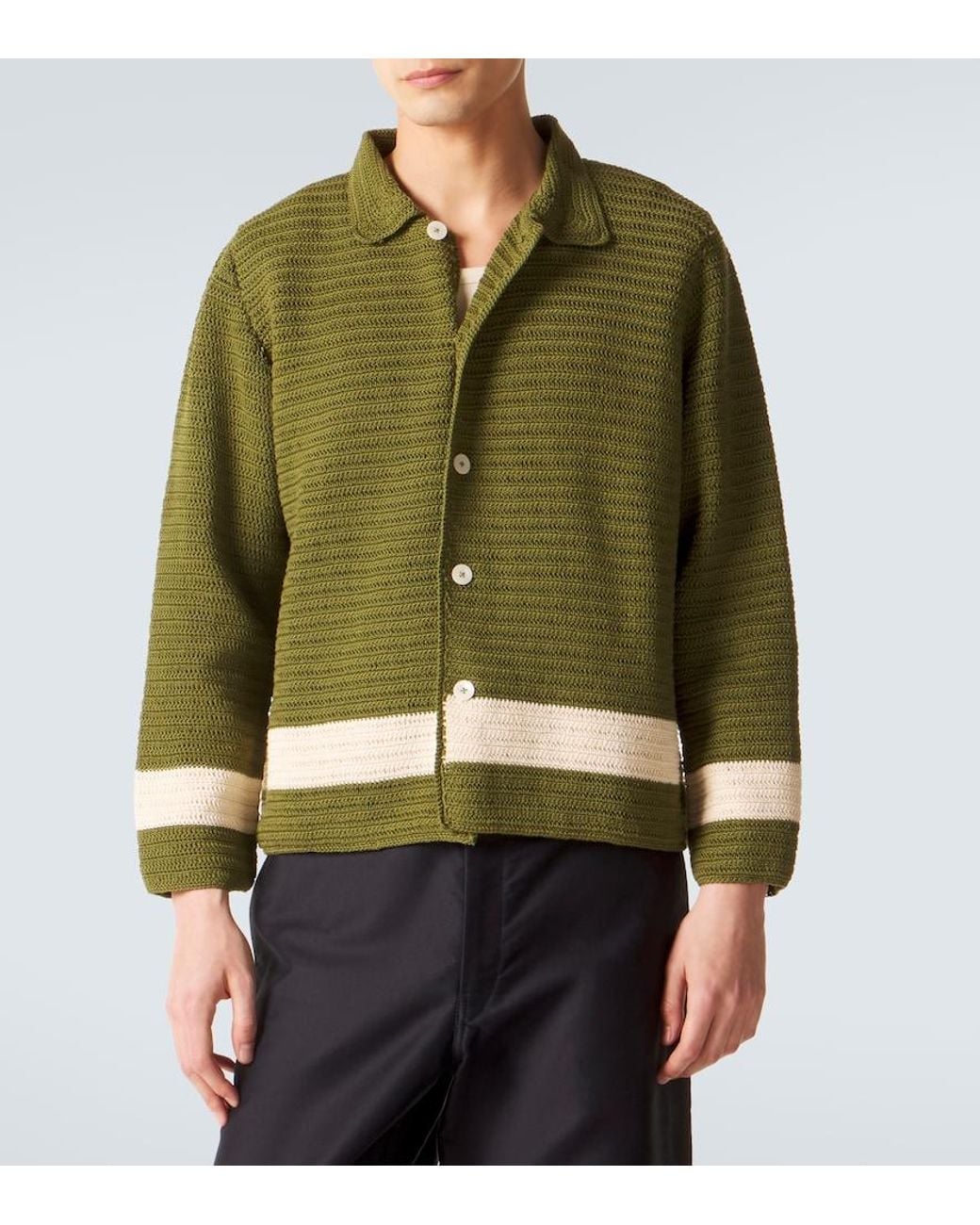 Bode Hemd Marsh Aus Haekelstrick in Green für Herren