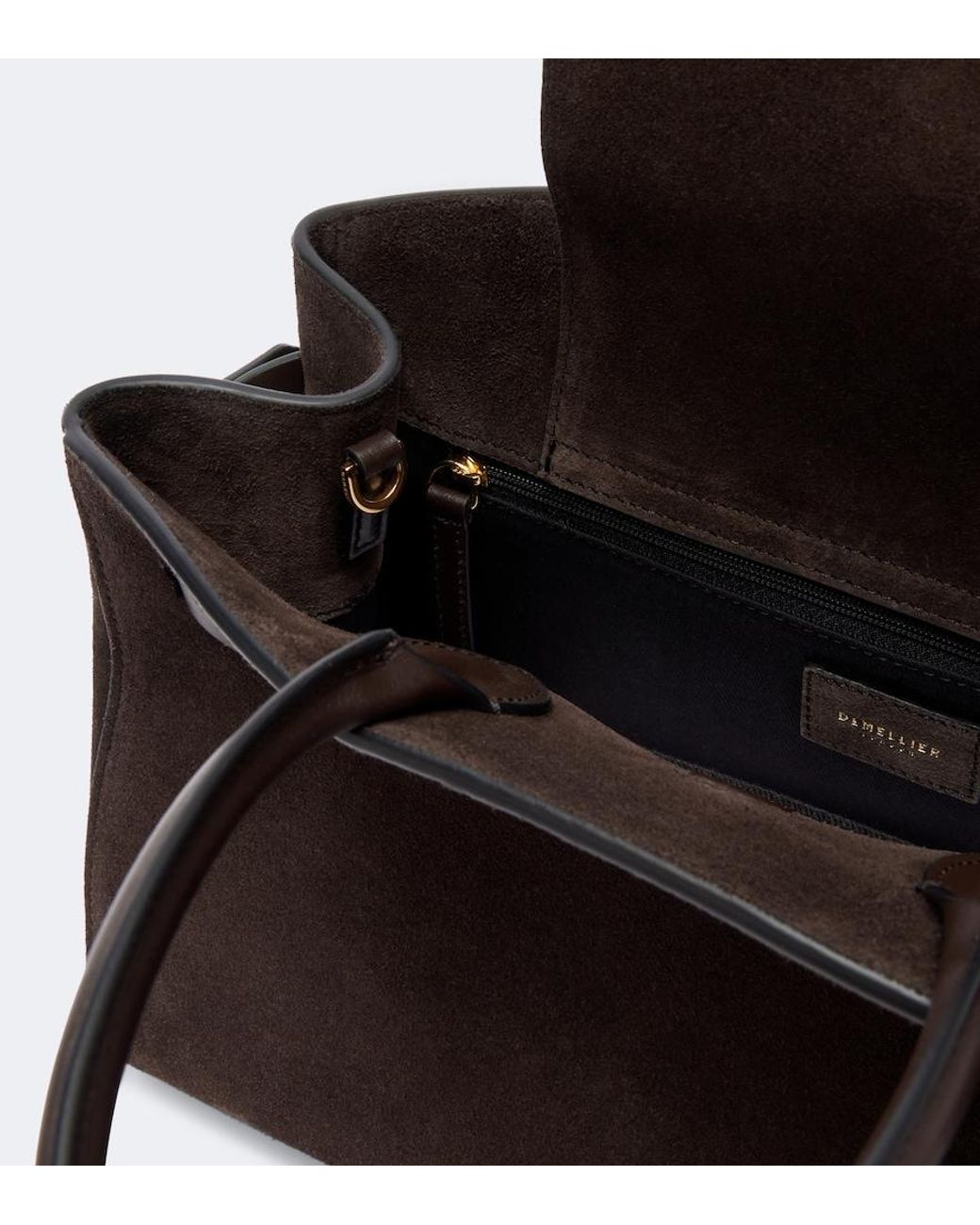 DeMellier London Black Hudson Midi Suede Tote Bag