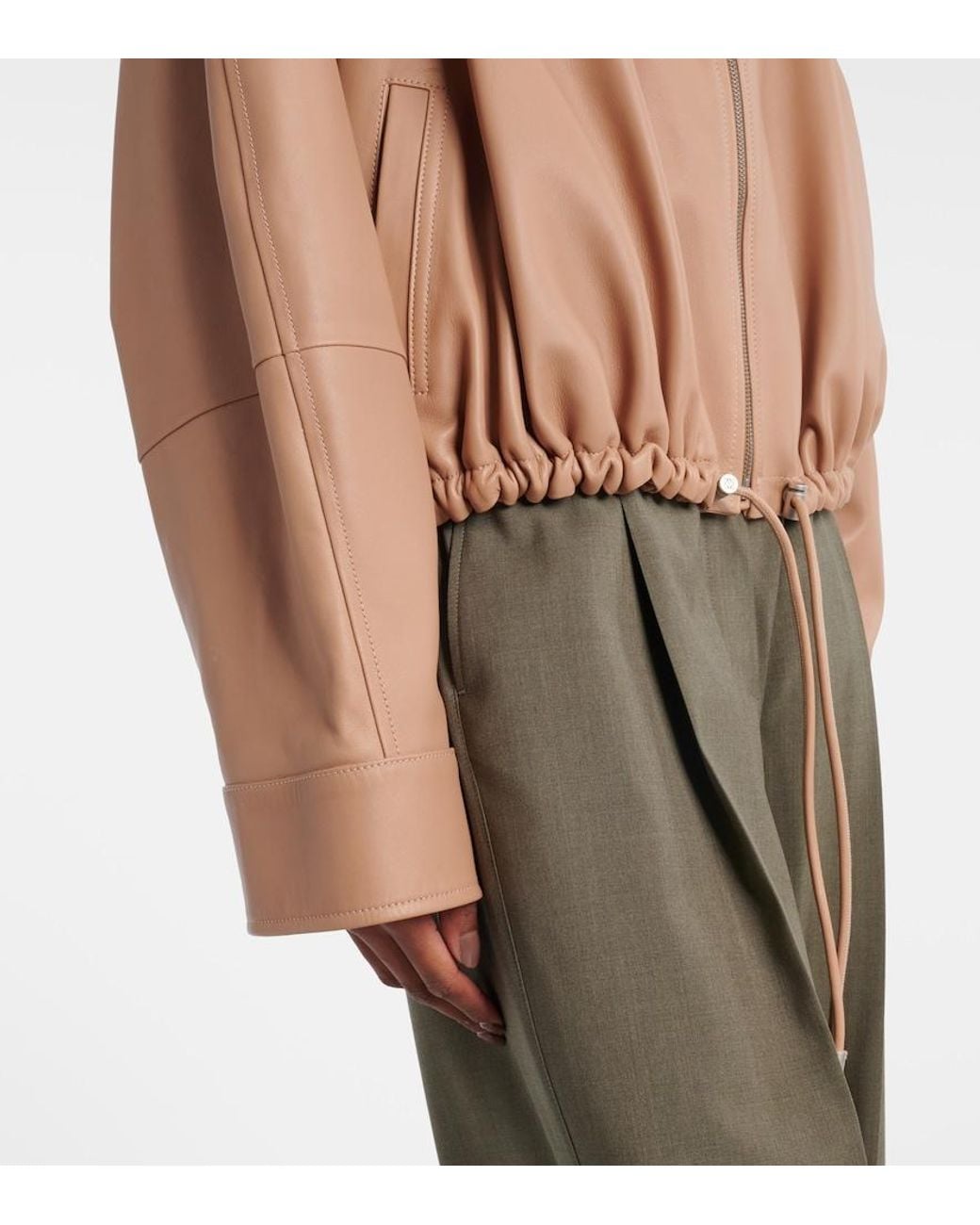 Loewe Brown Balloon Leather Jacket