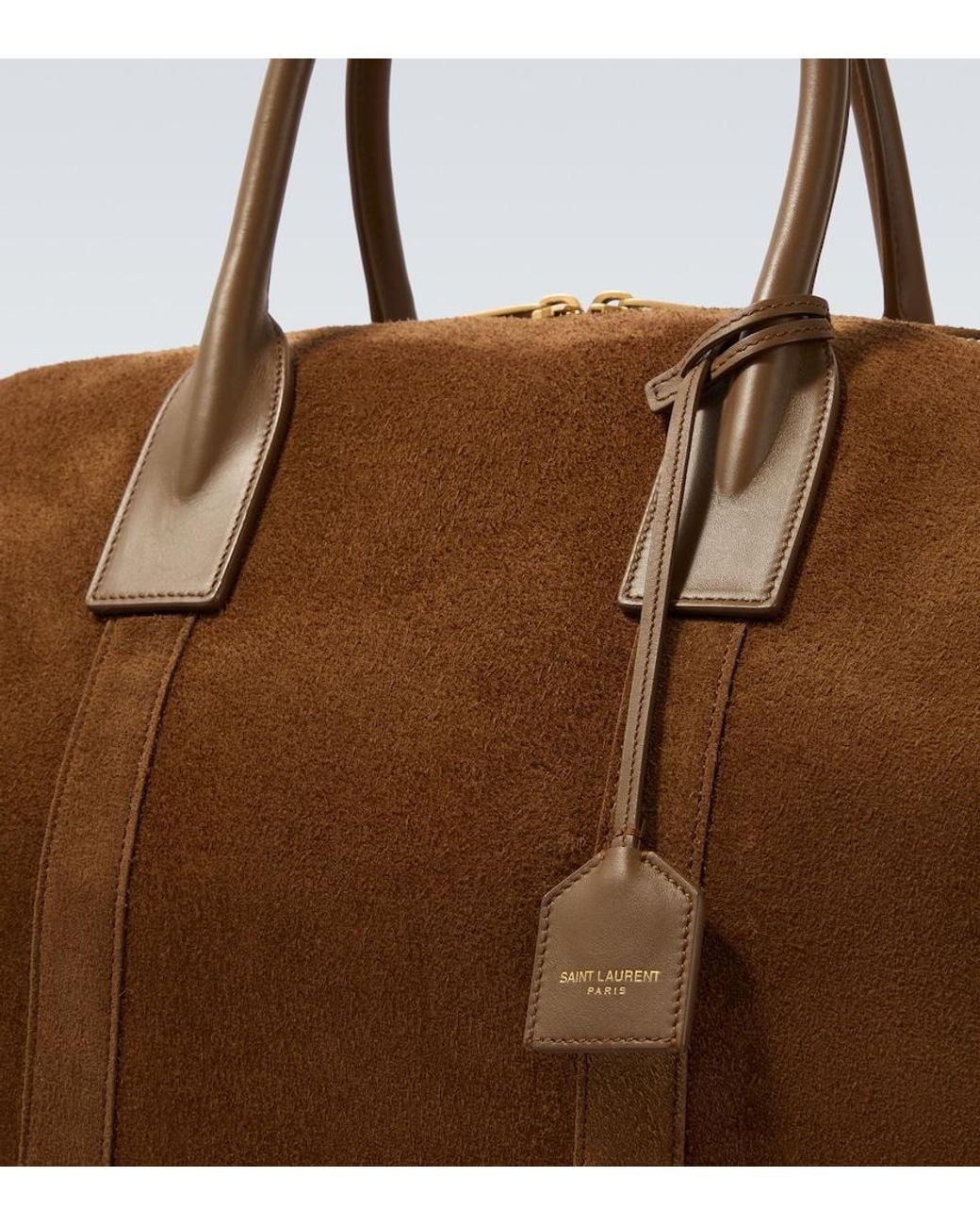Saint Laurent Brown Suede Duffel Bag for men