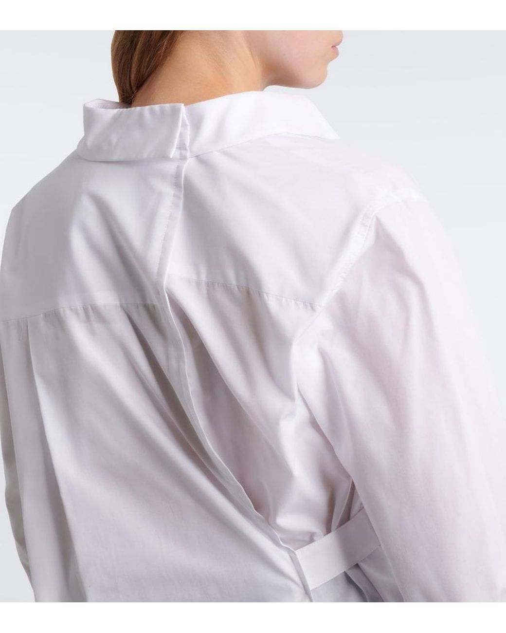 Sacai White Cotton-Blend Poplin Shirt