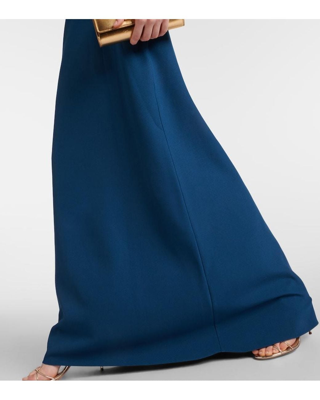 Safiyaa Blue Amarella Embellished Crepe Gown