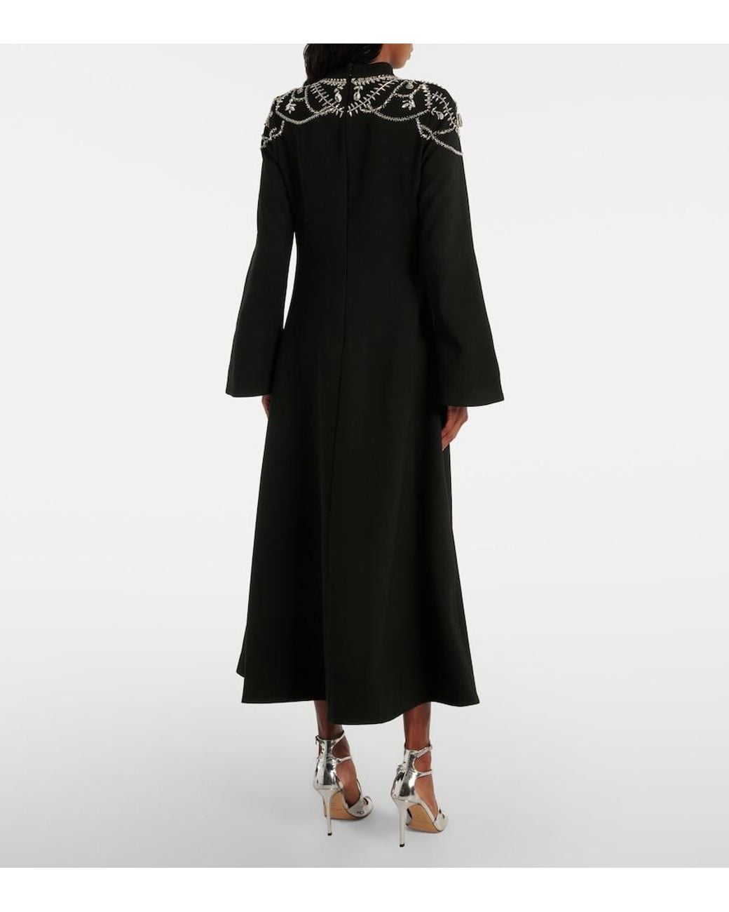 Jonathan Simkhai Black Odetta Embellished Midi Dress