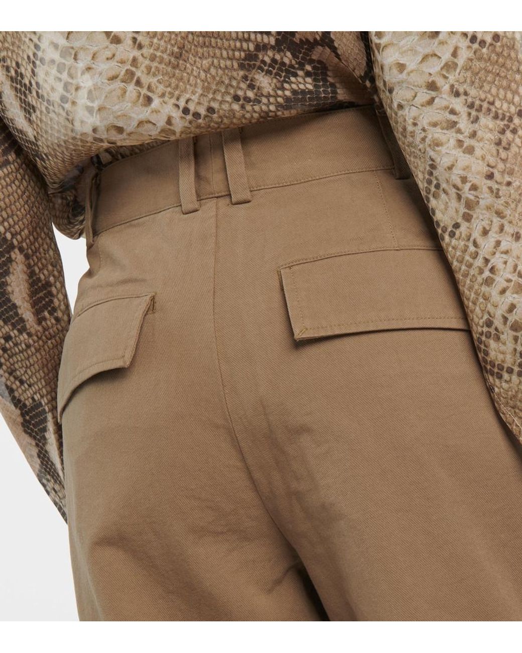 Vince Green High-Rise Cotton Twill Wide-Leg Pants