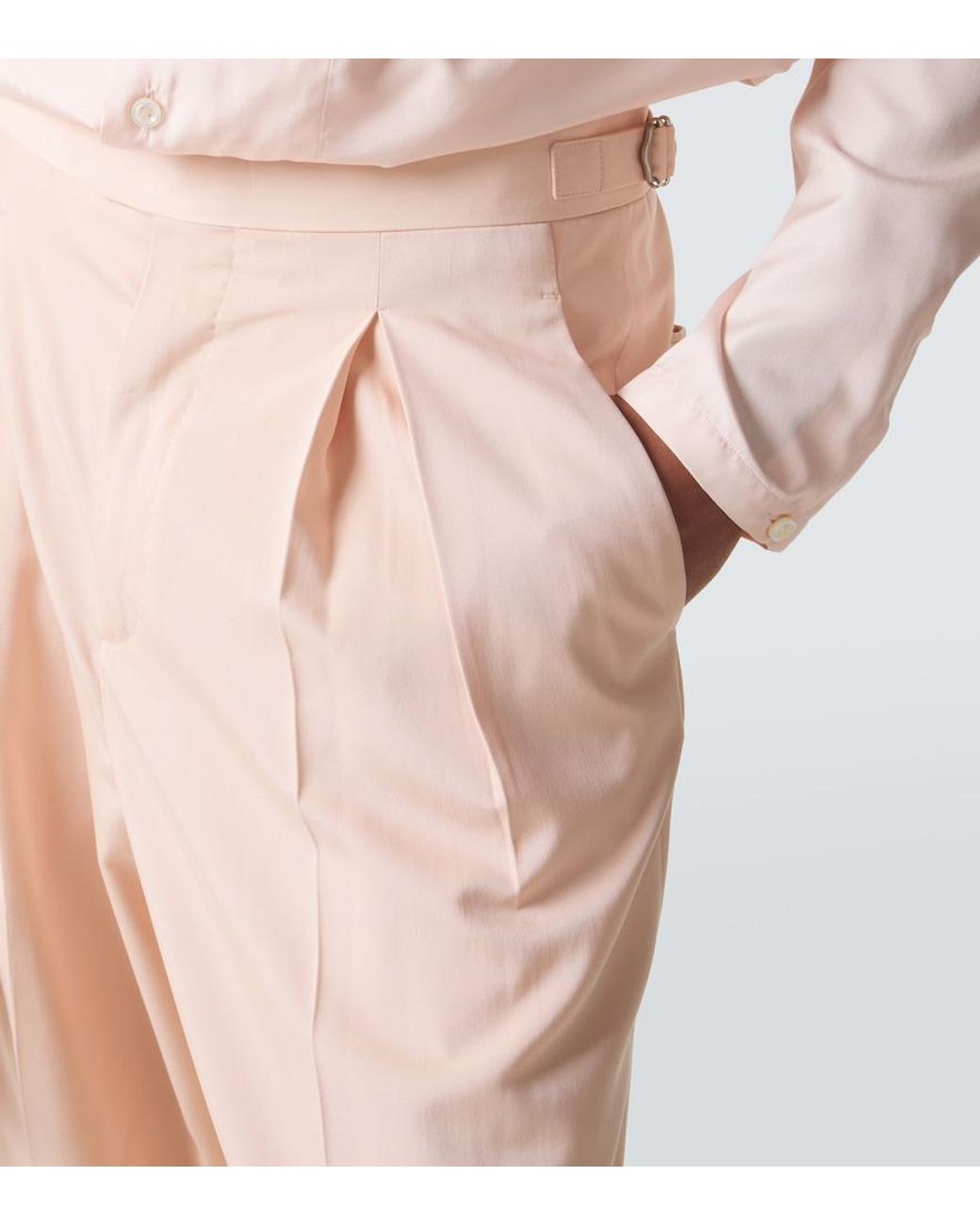Umit Benan Natural Johnny Silk Suit Pants for men