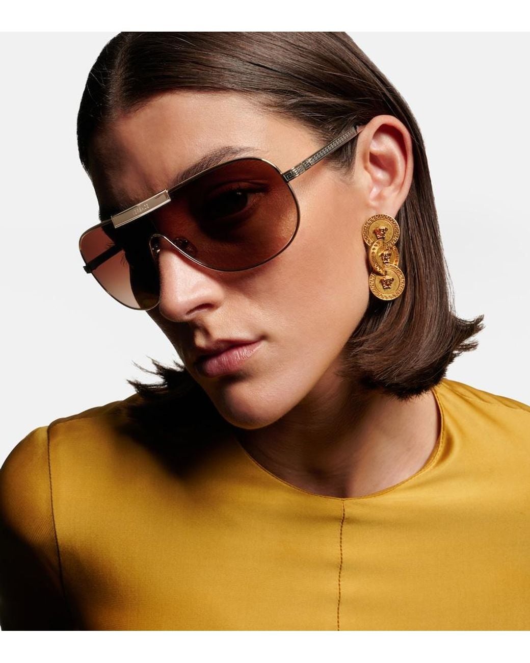 Versace Brown Sonnenbrille Greca Flow
