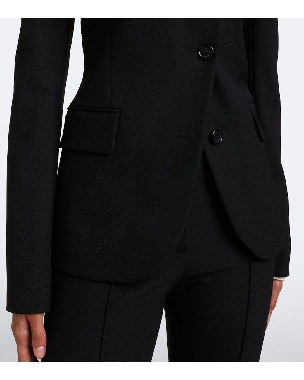 Acne Black Asymmetric Twill Blazer
