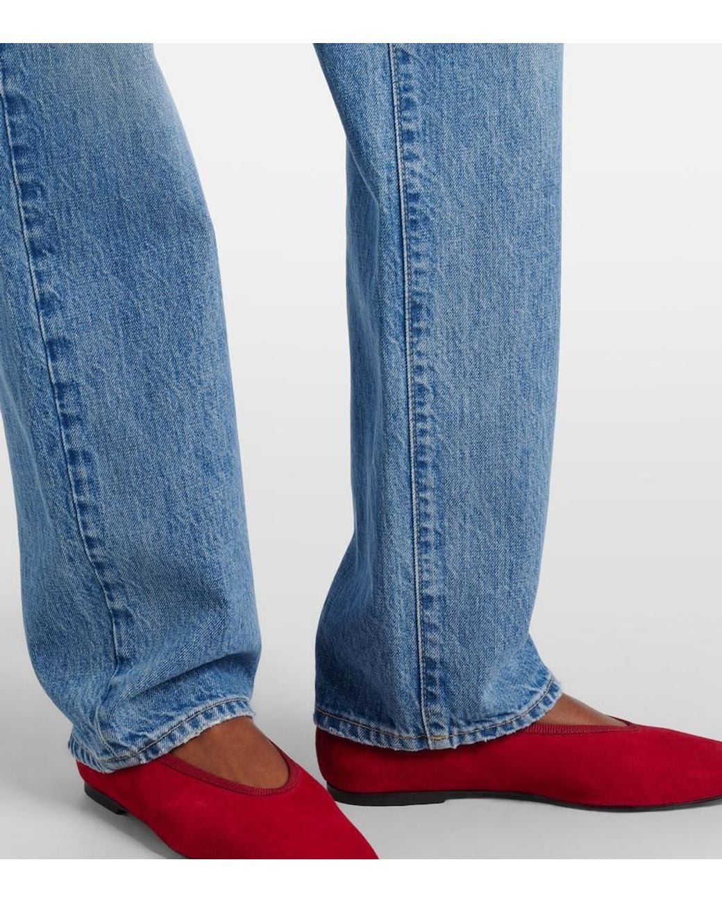 SLVRLAKE Denim Blue Sophie High-Rise Straight Jeans