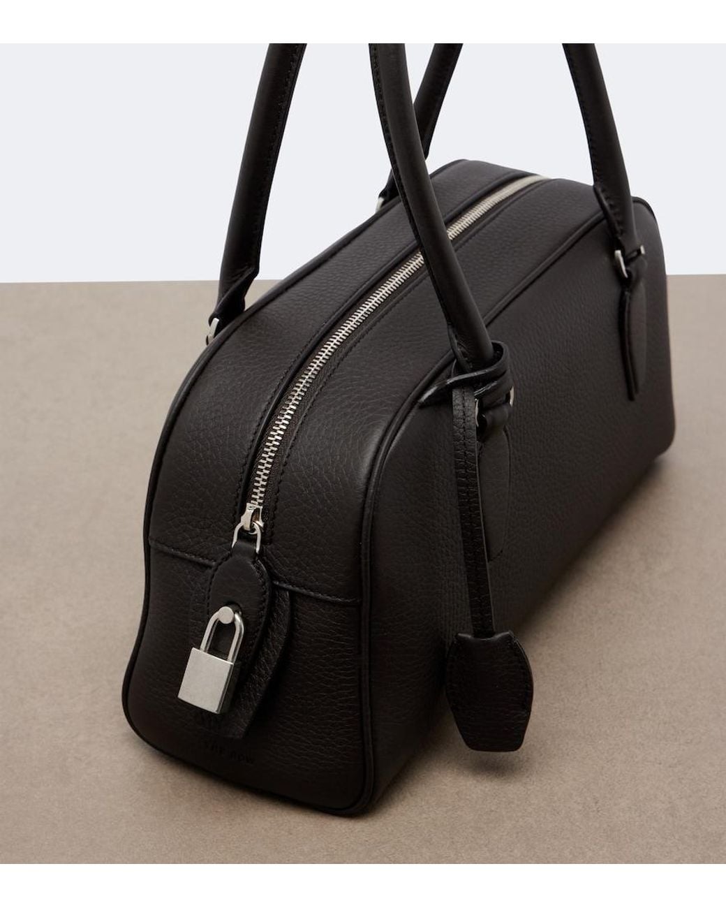 The Row Black E/W India Small Leather Shoulder Bag