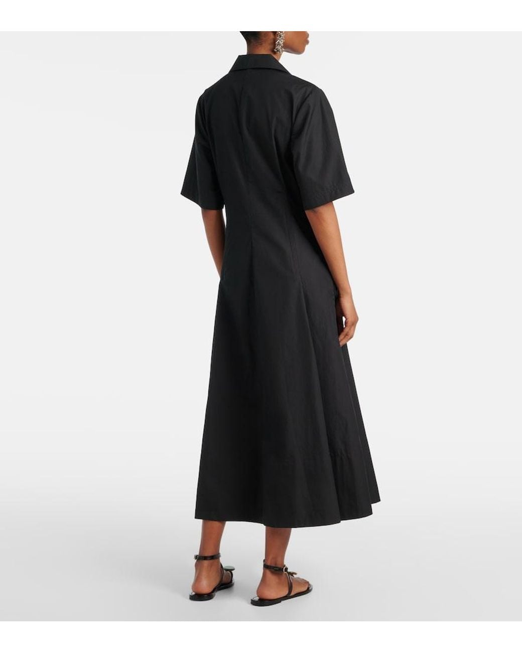 Vince Black Cotton Midi Dress