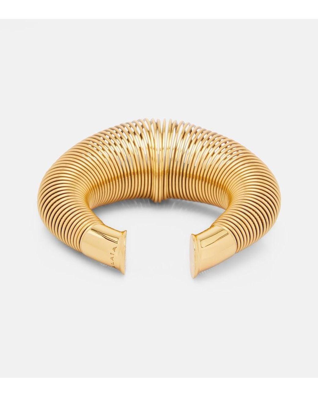 Alaïa Metallic Logo Cuff Bracelet