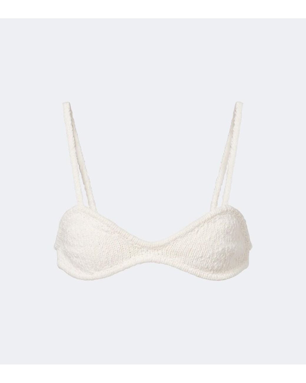 AYA MUSE White Kena Knitted Cotton Bra Top