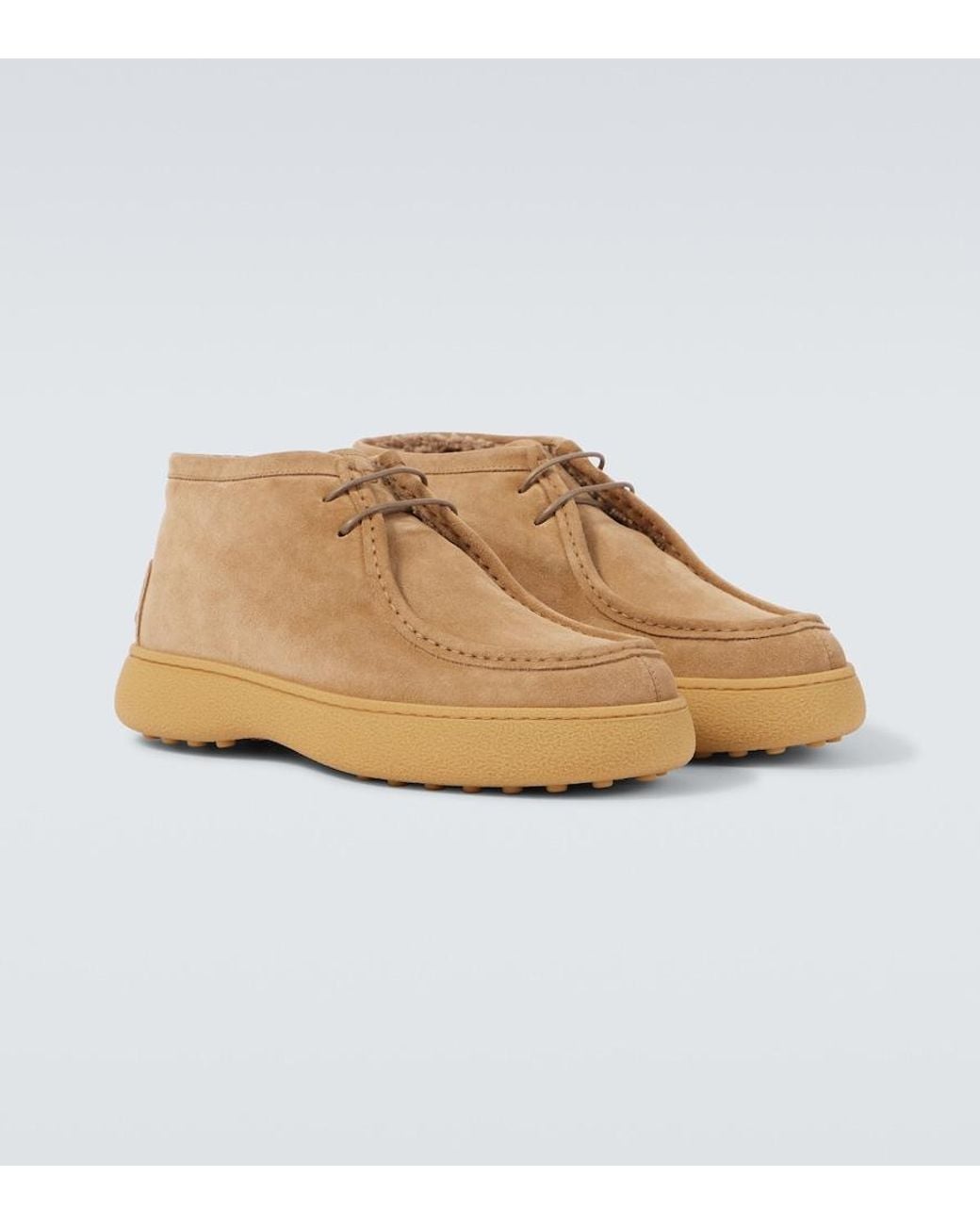 Tod's Natural Suede Lace-Up Boots for men