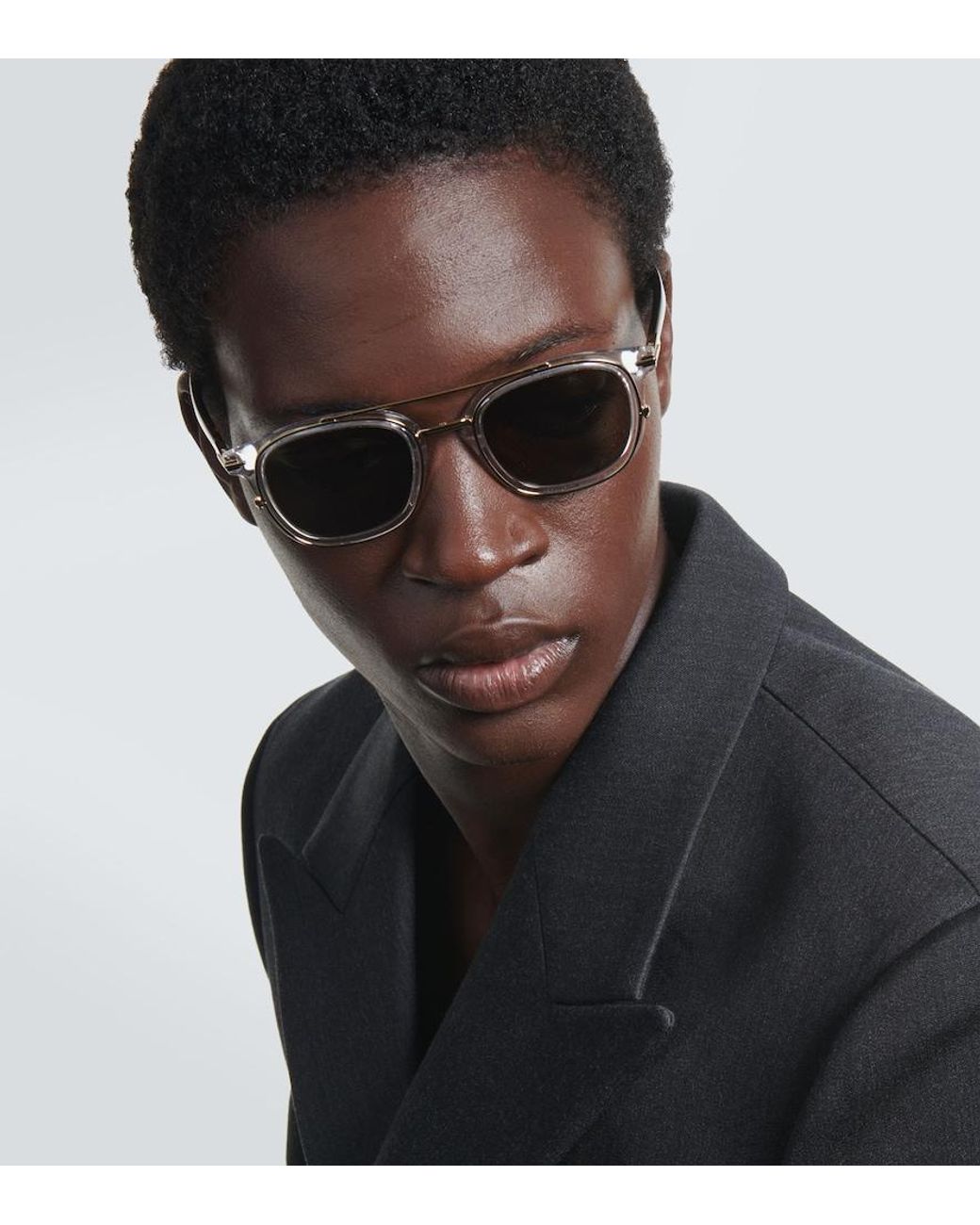 Dior Gray Diorblacksuit S14I Aviator Sunglasses for men