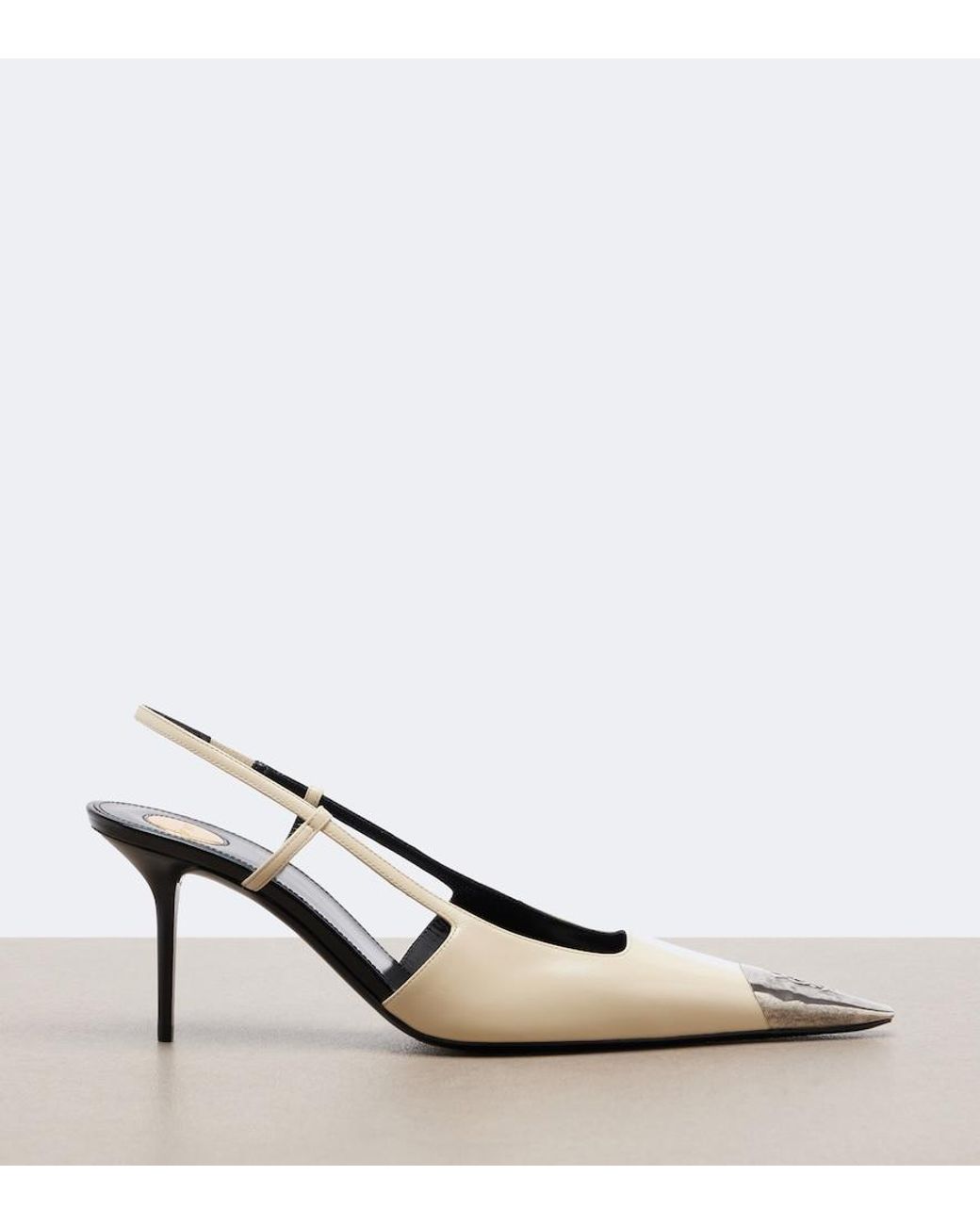 Saint Laurent Metallic Jeanne Leather Slingback Pumps