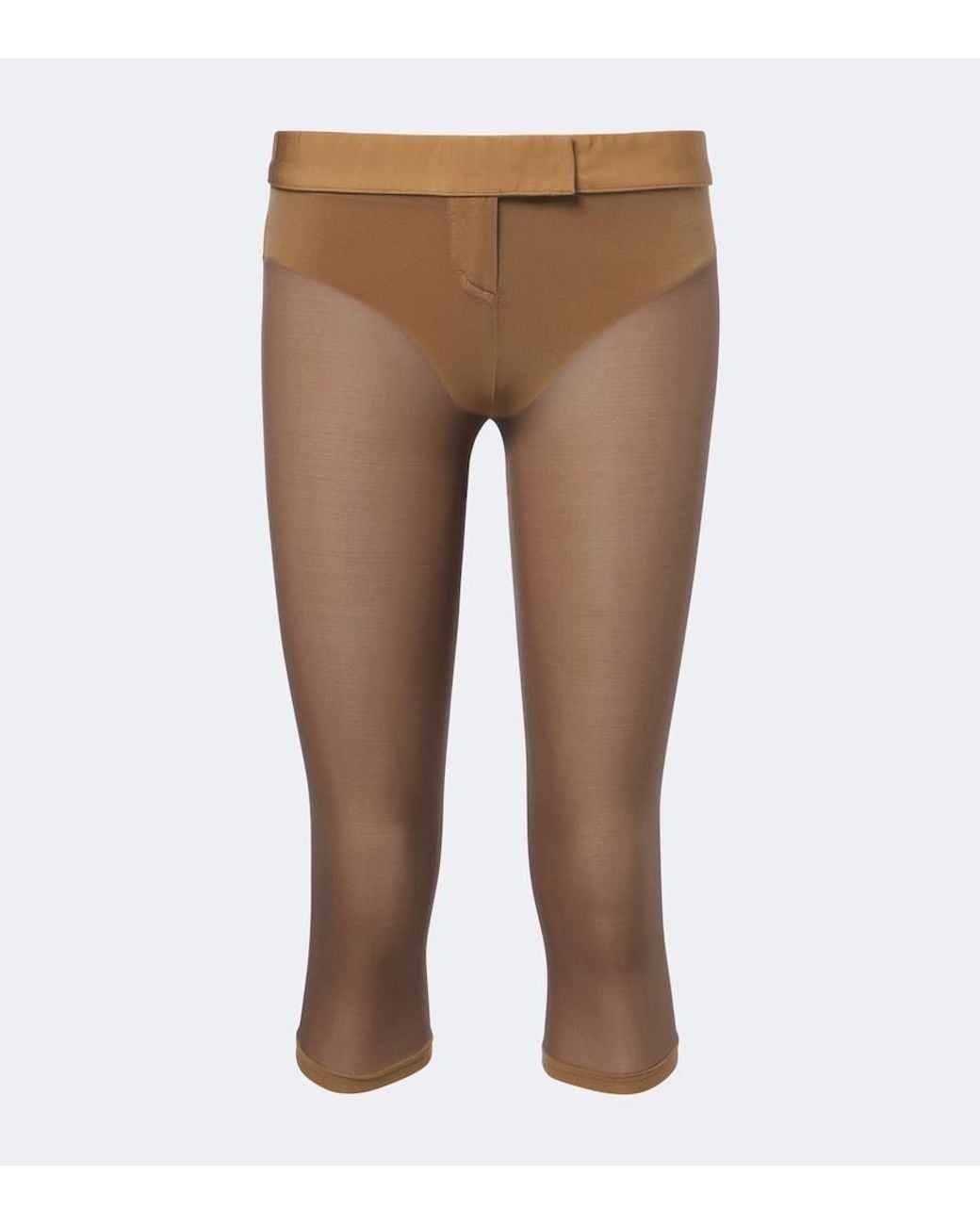 Magda Butrym Brown Semi-Sheer Capri Pants