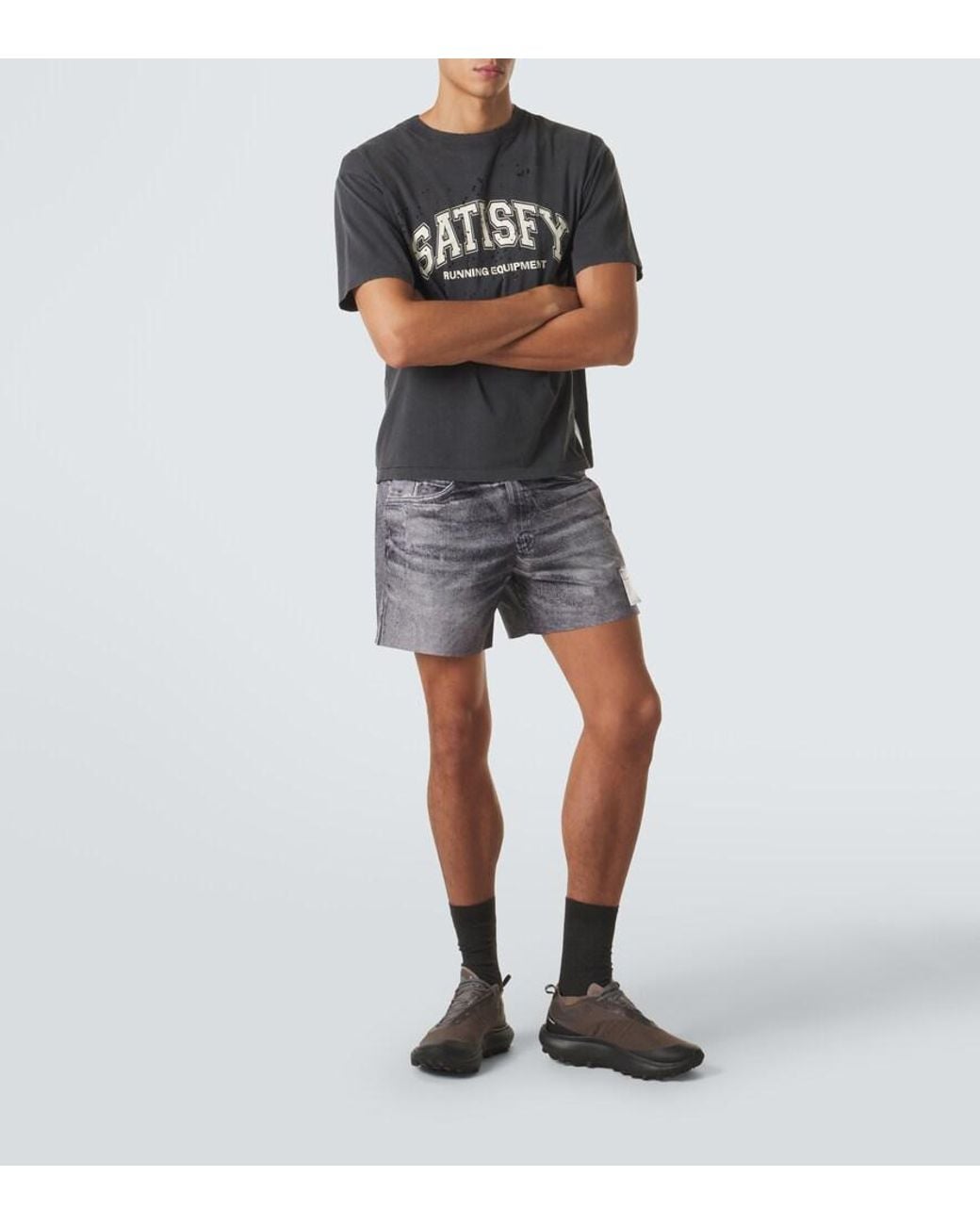 Satisfy Gray Peaceshell 5" Trompe L'Oil Shorts for men