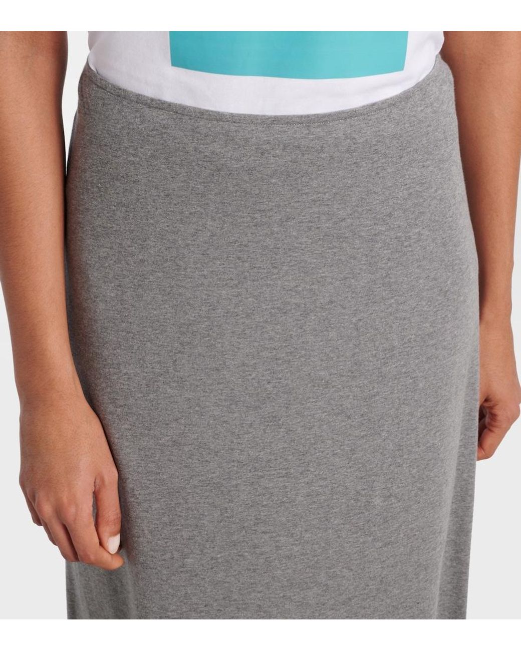 Plan C Gray Cotton Maxi Skirt