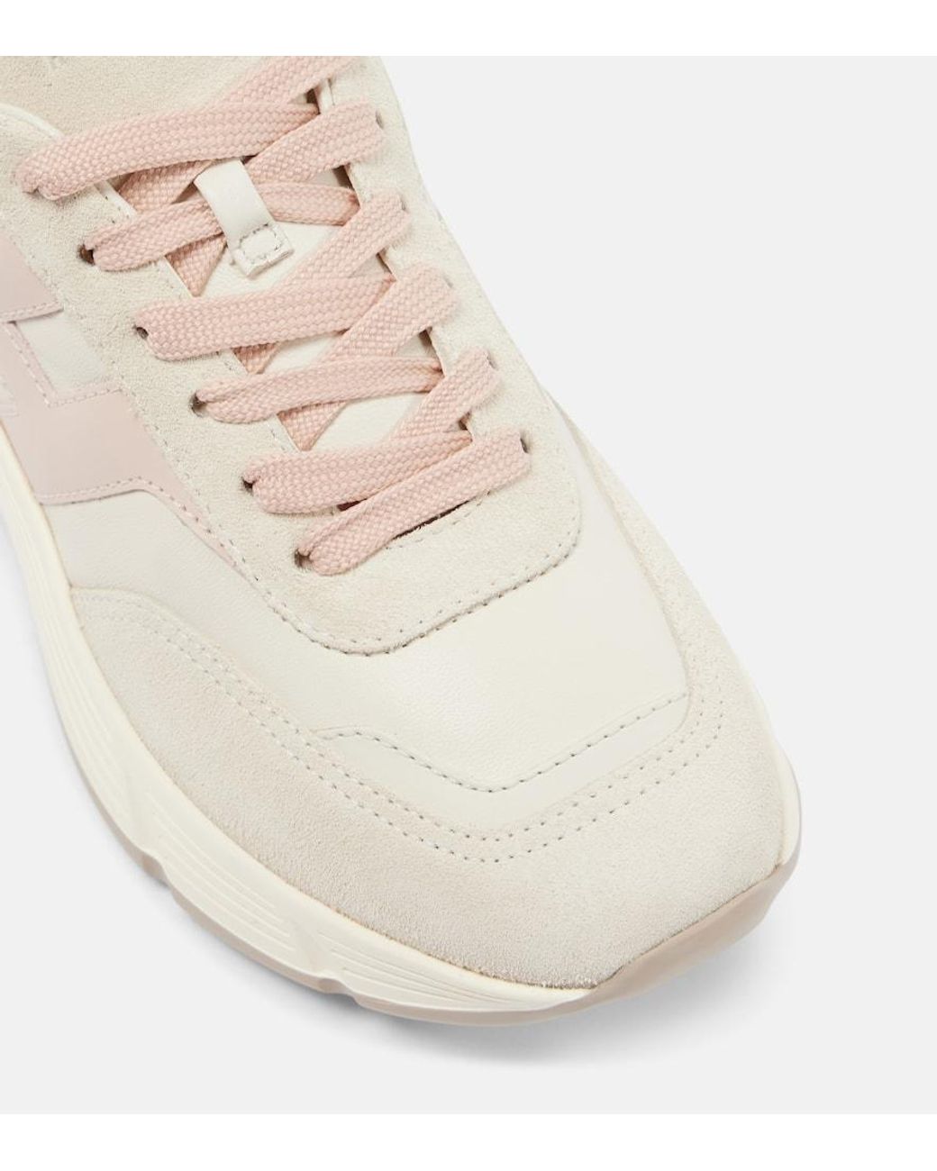 Hogan H669 Suede And Leather Sneakers in White | Lyst