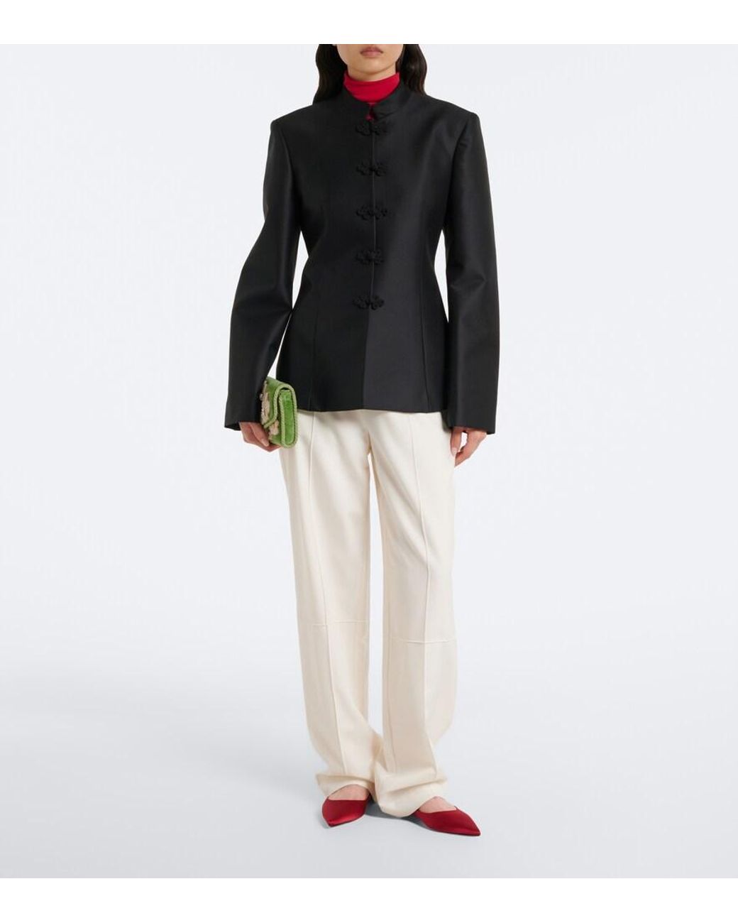 Jimmy Choo Red Love Satin Ballet Flats