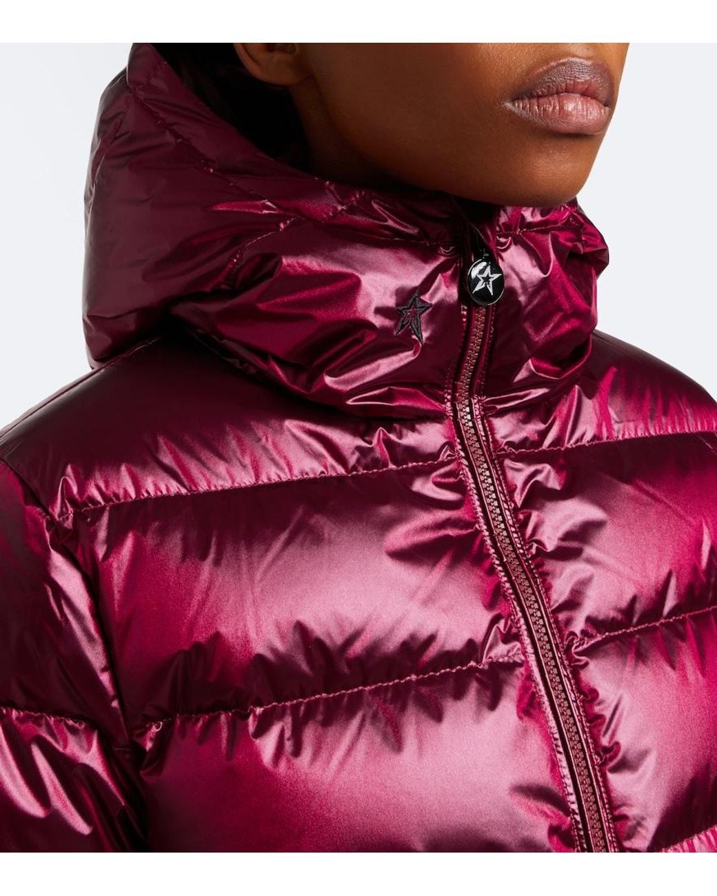 Perfect Moment Red Polar Flare Cropped Down Ski Jacket